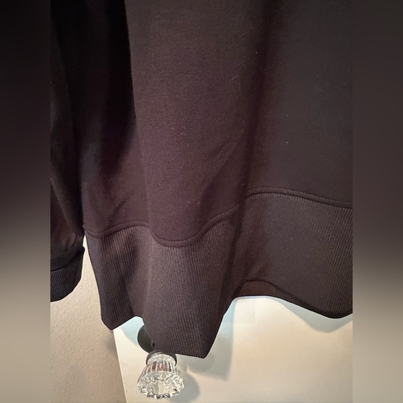Scoop Black Scuba Sweatshirt V-Neck Ribbed Oversized Pullover Size L (12-14) - Picture 5 of 7